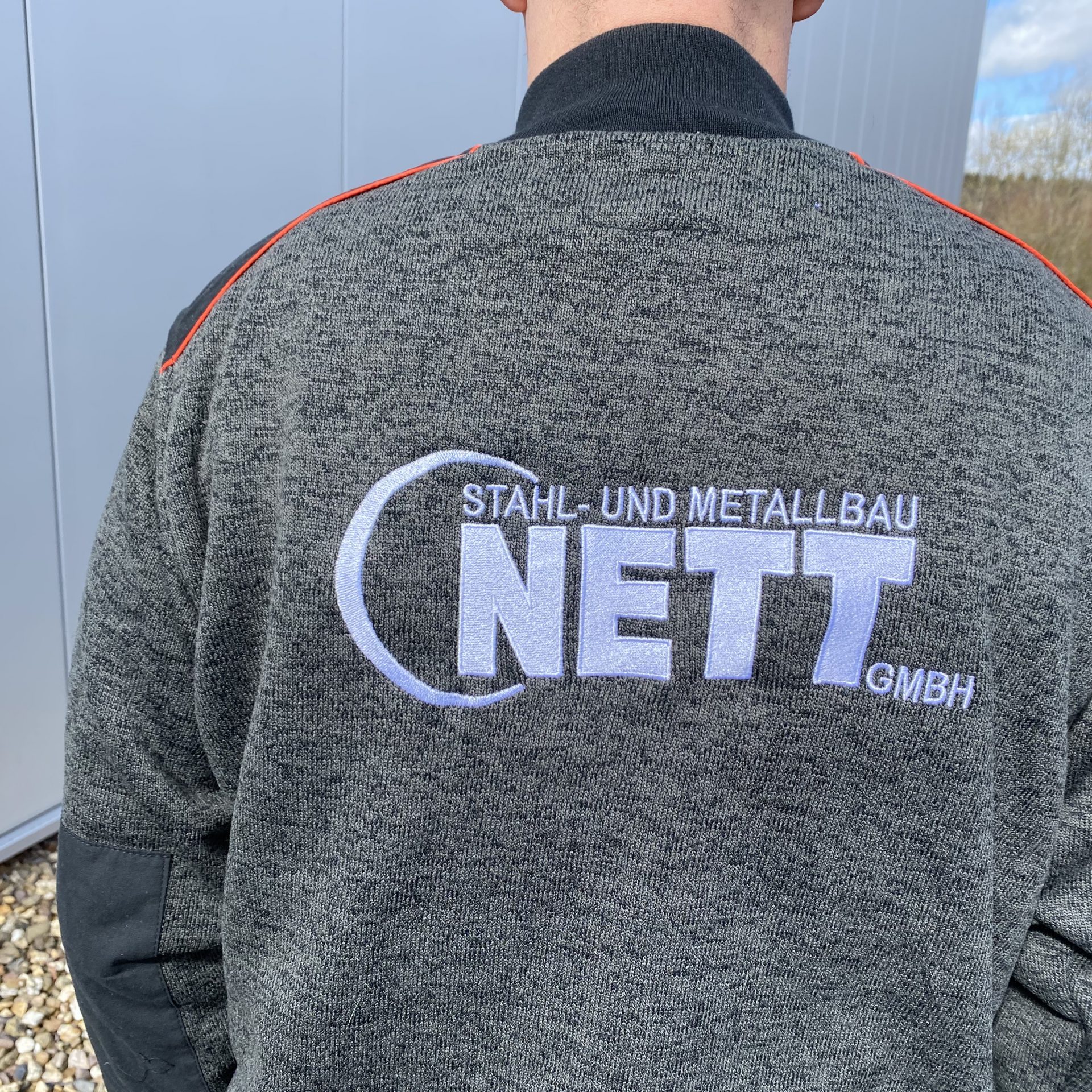 Arbeitsjacke Nett Stahl- und Metallbau bedruckt by MW Textildruck