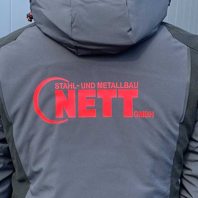 Arbeitsjacke Nett Stahl- und Metallbau bedruckt by MW Textildruck