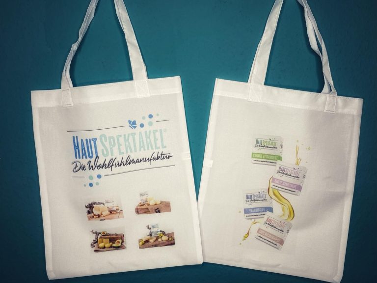 Bedruckte Jutebeutel von Hautspektakel von MW Textildruck-Fabrik